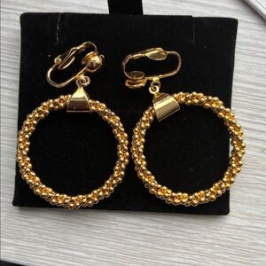 Elegant Gold Clip-On Hoop Earrings